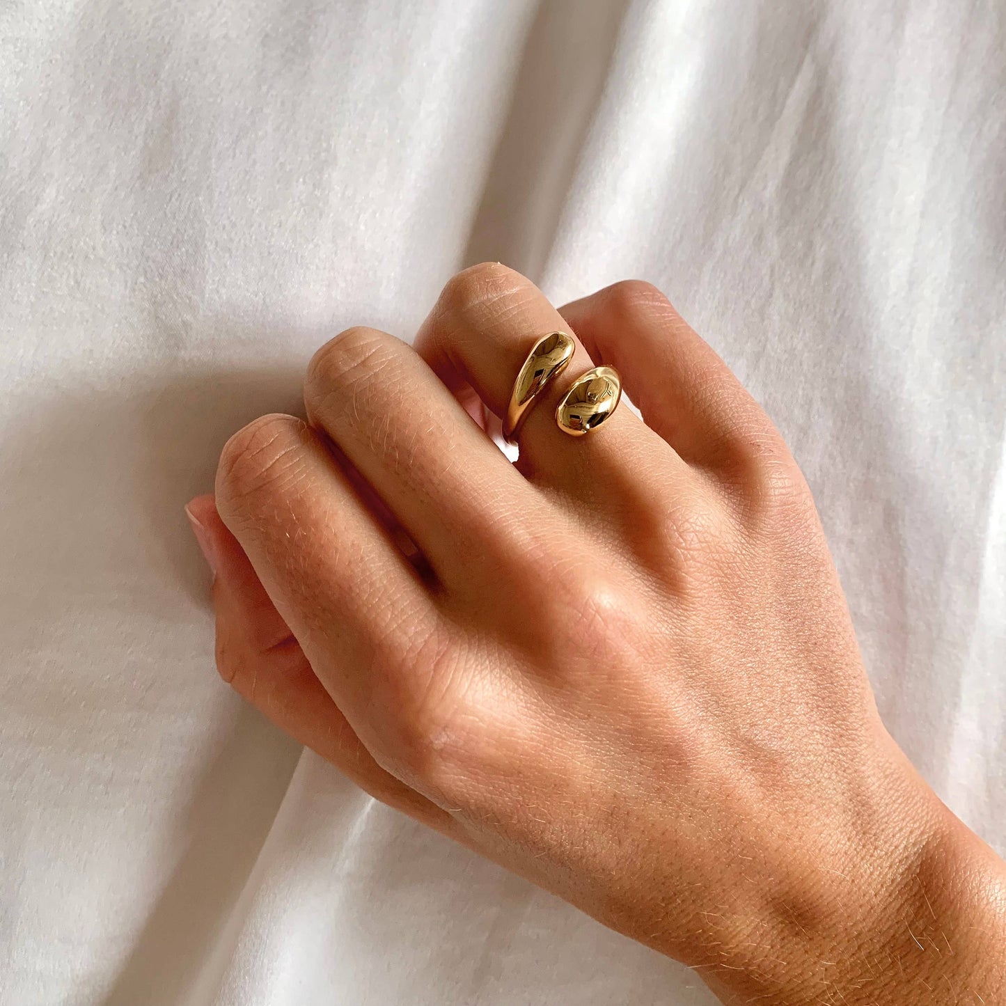 Trendiger verstellbarer Ring in Gold